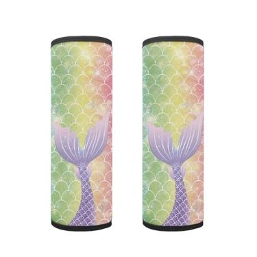 Imagem de Suohuicp Protetor de segurança para carro infantil capa de cinto de segurança almofada almofada infantil alças acessório oceano dinossauro panda tartaruga sereia (cauda de sereia sonhos)