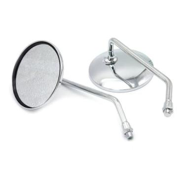 Imagem de Retrovisor Moto, Retrovisor Moto Esportivo, Aço Cromado