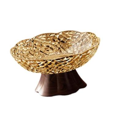 Imagem de Wswqop Fruteira para Decoração de Casa, Prato de Doces Minimalista Moderno, Bandeja de Frutas com Base Alta, Tigela Decorativa para Vegetais E Lanches, M Brown, Tamanho real