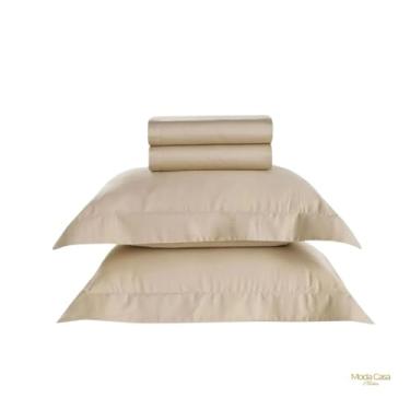 Imagem de Jogo de Cama King Karsten 270 Fios Cetim 100% Algodão Domos Macadâmia