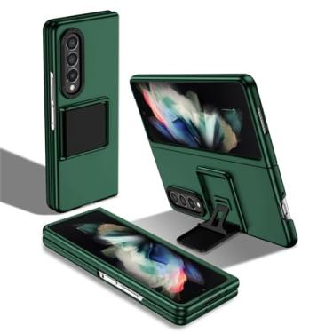 Imagem de Para Samsung Z Fold 5 4 3 3D Suporte dobrável oculto Capa de telefone fosca para Samsung Z Flip 3 4 5 Suporte para PC Capa, verde, para Samsung Z Fold 5