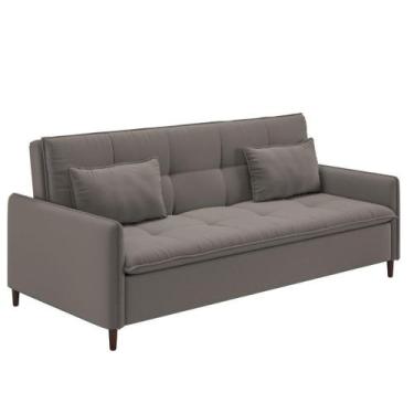 Imagem de Sofá Cama Reclinável 3 Lugares E Almofadas Inclusas Multimóveis Cr4523