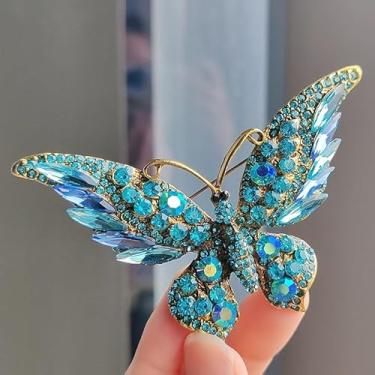 Imagem de Broche de borboleta elegante broche de lapela de strass distintivo delicado joias de casamento acessórios de terno para o dia a dia, 1 count (pack of 1), Liga de aço, Zircônia cúbica