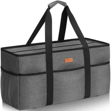 Imagem de Sacola utilitária LHZK grande dobrável 57x26x31 cm 50L cinza