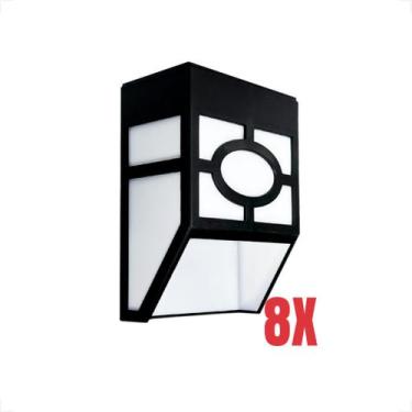 Imagem de Kit Luminária Arandela Solar Vazada Externa Parede Paisagismo Jardim B