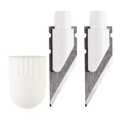 Imagem de Fagoo Pacote com 2 lâminas de substituição de facas compatíveis com carcaça de lâmina de faca, com máquina de corte de fabricante. Ideal para madeira, couro, aglomerado e muito mais. Apenas ponta da