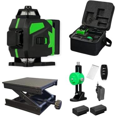 Imagem de Nível Laser 3D Profissional com Linhas Verdes, Base Ajustável, Controle Remoto e Maleta de Transporte, Medição e Alinhamento