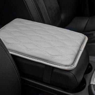 Imagem de Almofada universal antiderrapante para console central de carro de 30 x 21 cm – capa de apoio de braço de couro PU para a maioria dos veículos, caminhões SUV
