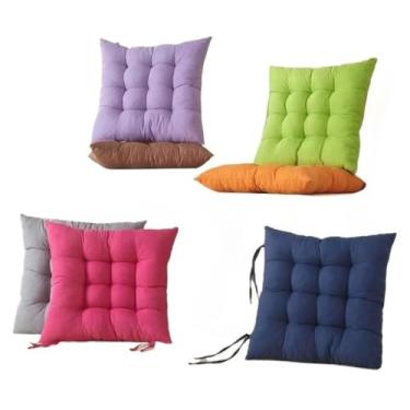 Imagem de 4 Almofadas Assento Futon 40x40 cm Assento(Marrom)