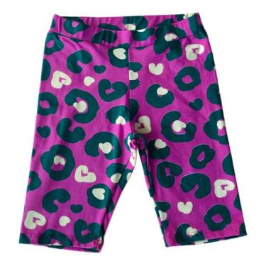 Imagem de Bermuda Ciclista Infantil Para Meninas Em Cotton - Sem Marca, Estampas