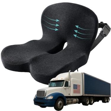 Imagem de Almofada de assento de espuma viscoelástica para caminhoneiros, cadeiras de escritório, assentos de carro, almofada de alívio de ciática para cóccix, almofada ergonômica de alívio de pressão para