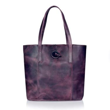 Imagem de Bolsa feminina de couro genuíno de 33 cm da Leather Farm – Bolsa de ombro, bolsa para trabalho, bolsa de mão com compartimento para laptop, bolsa de mão superior para mulheres, bolsas reais para