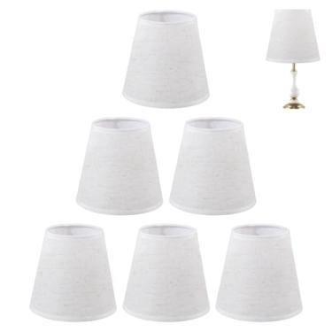 Imagem de CHGCRAFT 6 peças de substituição de abajur pequeno com clipe em abajures de pano lustre para pingente, mesa, parede e piso, branco, 3,6 ~ 14 x 13 cm