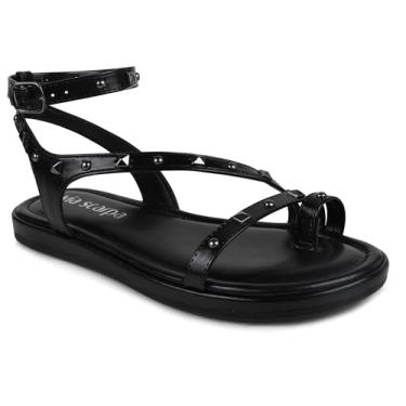 Imagem de Via Scarpa, SANDÁLIA PAPETE FEMININA VIA SCARPA 18665 SPIKES PRETO Cor:Preto;Tamanho:39