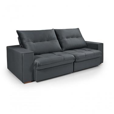 Imagem de Sofá Cancún 2,30 3 Lugares Império Estofados Veludo Veludo Grafite 163