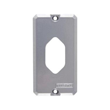 Imagem de Tampa 1 Posto Tomada Alumínio 1/2'' E 3/4'' - Uso Residencial E Comercial - Tramontina