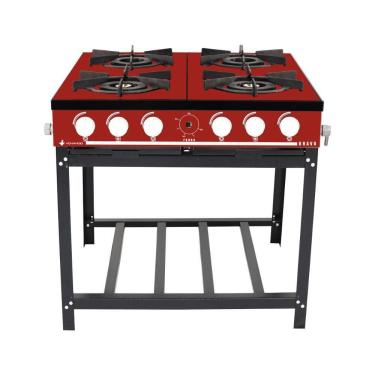 Imagem de Fogão A Gás Bravo Multicores 4 Bocas Br4b - Venâncio Vermelho Vermelho