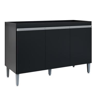 Imagem de Balcão Pia Manu 120cm 3 Portas Preto Sem Tampo Ajl Móveis Preto