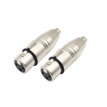 Imagem de Voluty Tek Adaptador de fone de ouvido adequado para RCA fêmea para conector de cabo de áudio XLR fêmea, 2 peças