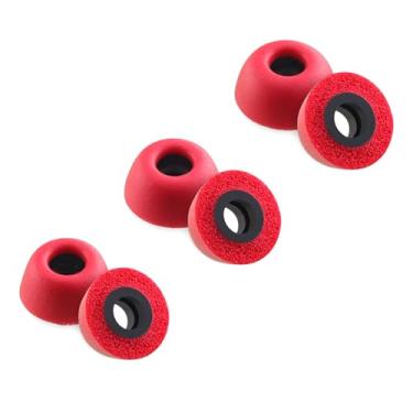 Imagem de NANLANFAN Pontas auriculares de espuma de substituição para fones de ouvido sem fio sem fio sem fio (a)/CMF Buds Pro 2 / CMF Buds 2 Plus/CMF Buds 2a sem fio, conforto máximo, 3 pares (P/M/G, vermelho)