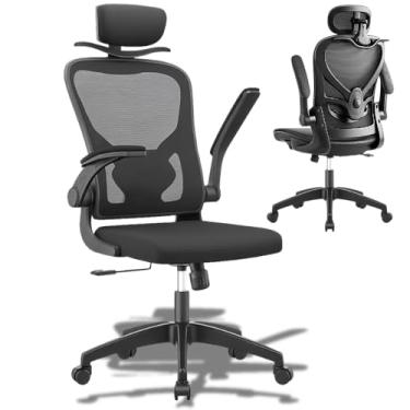 Imagem de Cadeira de Escritório Home Office Ergonômica Premium, Apoio Lombar, Base Reforçada, Reclinável, Cabide, Altura Regulável e Braços Dobráveis