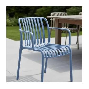 Imagem de Kit com 2 Cadeiras Milão, Cadeiras de Sala de Jantar com Braços, Conjunto para Sala de Estar (Jeans Claro)