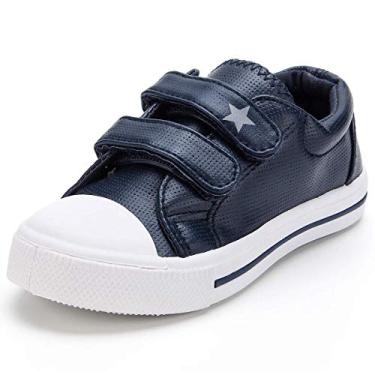 Imagem de KomForme Tênis Infantil Infantil Menino Menino Infantil Desenho Anzol Duplo e Tênis para Bebês, Azul marino, 9 Toddler