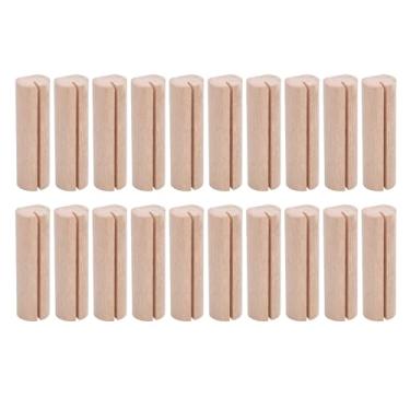 Imagem de Cartões de madeira suporte cilíndrico estilo vintage suporte de mesa para decoração de festa de casamento madeira de pinho 20 peças 6cm