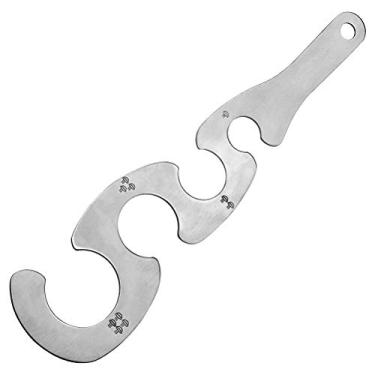 Imagem de HEEPDD Régua de Espaguete Em Formato de S, Medidor de Espaguete de Aço Inoxidável Com 4 Furos, Aparelho para Cozinhar na Cozinha, Com Design de Montagem na Parede para Adultos e (Prata)