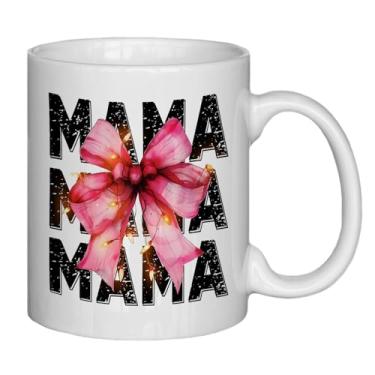 Imagem de NATSUNO Caneca para mamãe, caneca de laço, caneca de café para mãe, presente de chá de bebê, presente de gravidez para colegas de trabalho, xícara de mamãe 325 ml