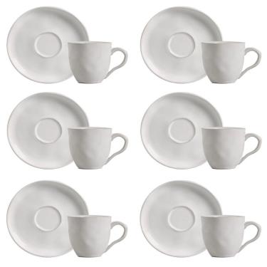 Imagem de Conjunto De Xícara De Chá Com Pires 06 Peças Bio New White Porto Brasil