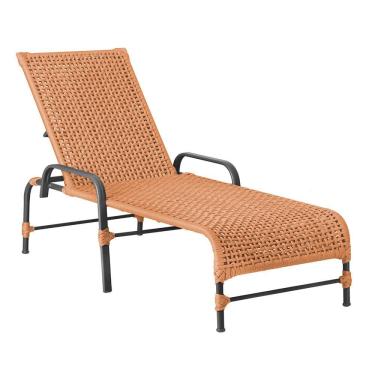 Imagem de Espreguiçadeira Catar Corda Náutica Jardim Piscina Alumínio Terra Cota