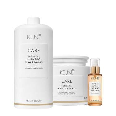 Imagem de Kit Keune Care Satin Oil Shampoo Máscara e Óleo de Tratamento (3 Produ