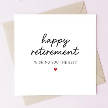 Imagem de TEEMI - Cartão de felicitações Happy Retirement com envelope - Desejando a você o melhor cartão de celebração de aposentadoria - Cartolina quadrada premium de 300 g/m² 12 x 12 cm - Cartão de mensagem