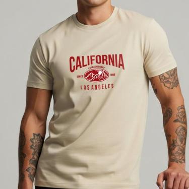 Imagem de Camiseta Masculina Estampada California Verão Streetwear 100% Algodão 