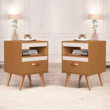 Imagem de Kit Mesa Cabeceira 2 Unidades Ype Off White Ype