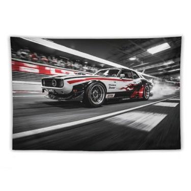 Imagem de HouLaiZhe JDM Tapeçaria de carro esportes corrida velocidade legal pendurar na parede quarto decoração de casa tapeçarias estética piquenique decoração de parede arte de parede para dormitório sala de