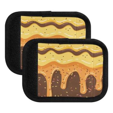 Imagem de Qilmy Envoltório de alça de bagagem derretida para sorvete, pacote com 2 identificadores de bagagem, etiqueta de alça confortável, capa para carrinho de bebê, mala de viagem, acessórios de viagem de