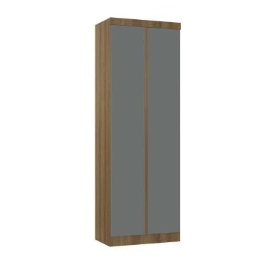 Imagem de Guarda Roupa Modulado 2 Portas 79cm Veneza Luciane Móveis Avelã Pf/cinza Supremo Pf