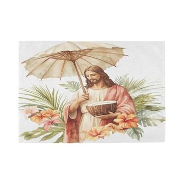 Imagem de Burbuja Jogo americano conjunto de 6 tapetes de mesa de coco tropicais, antiderrapantes, laváveis, resistentes ao calor, para cozinha, mesa de jantar, ambientes internos e externos