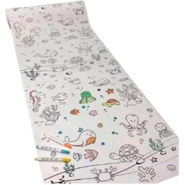 Imagem de Rolo Adesivo Infantil Gigante para Colorir 3m x 30cm | Tema Variado | Presente Educativo (Com Adesivo - Frutas)