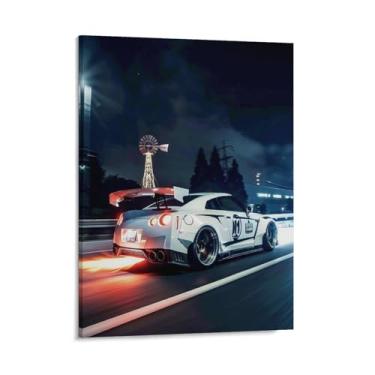 Imagem de HouLaiZhe Esportes Japoneses Jdm R34 Carro Spitfire Posters Tela Estética Sala Decoração de Parede Impressões Galeria Sala Decoração de Parede para Quarto Sala de Estar Escritório 16 x 20 polegadas