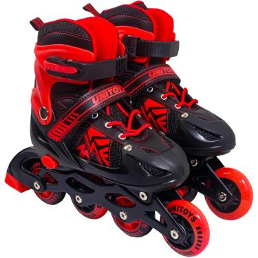 Imagem de Patins Inline Ajustável Do 38-41 Vermelho - Unitoys 2643