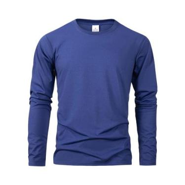 Imagem de Camiseta Masculina De Manga Longa Preta Casual De Alta Qualidade Para 