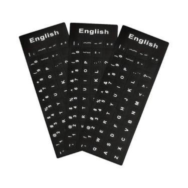 Imagem de Adesivos Para Teclado Brancos 3pcs Substituição Universal Para Computa