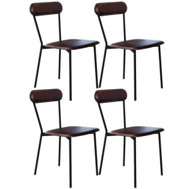 Imagem de Kit 04 Cadeiras Estofada Para Sala De Jantar Liora Preto C01 material 