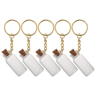 Imagem de HOMSFOU 5 frascos de vidro pequenos e frascos de feitiço - mini recipientes com tampas de cortiça para artesanato faça você mesmo, lembrancinhas de casamento, decorações de festa, recipientes de vidro