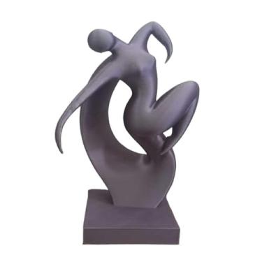 Imagem de Escultura Dança Decoração Elegância em Movimento - Abstrata Minimalista de Dança| Ideal para Sala de Estar, Escritório Moderno e Espaços de Yoga(Rose Gold)