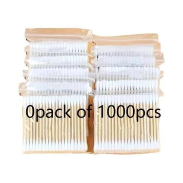 Imagem de Cotonetes Duplos Sem Perfume 2000/1000pcs Com Cabo De Madeira Para Rem