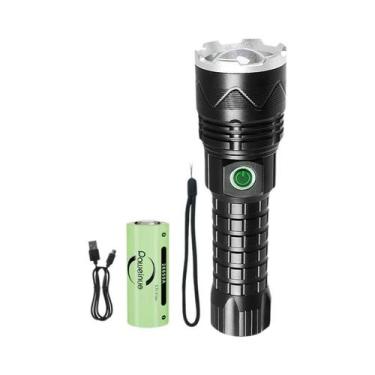 Imagem de Lanterna LED Recarregável XHP390 Portátil Com Zoom Telescópico Tática 